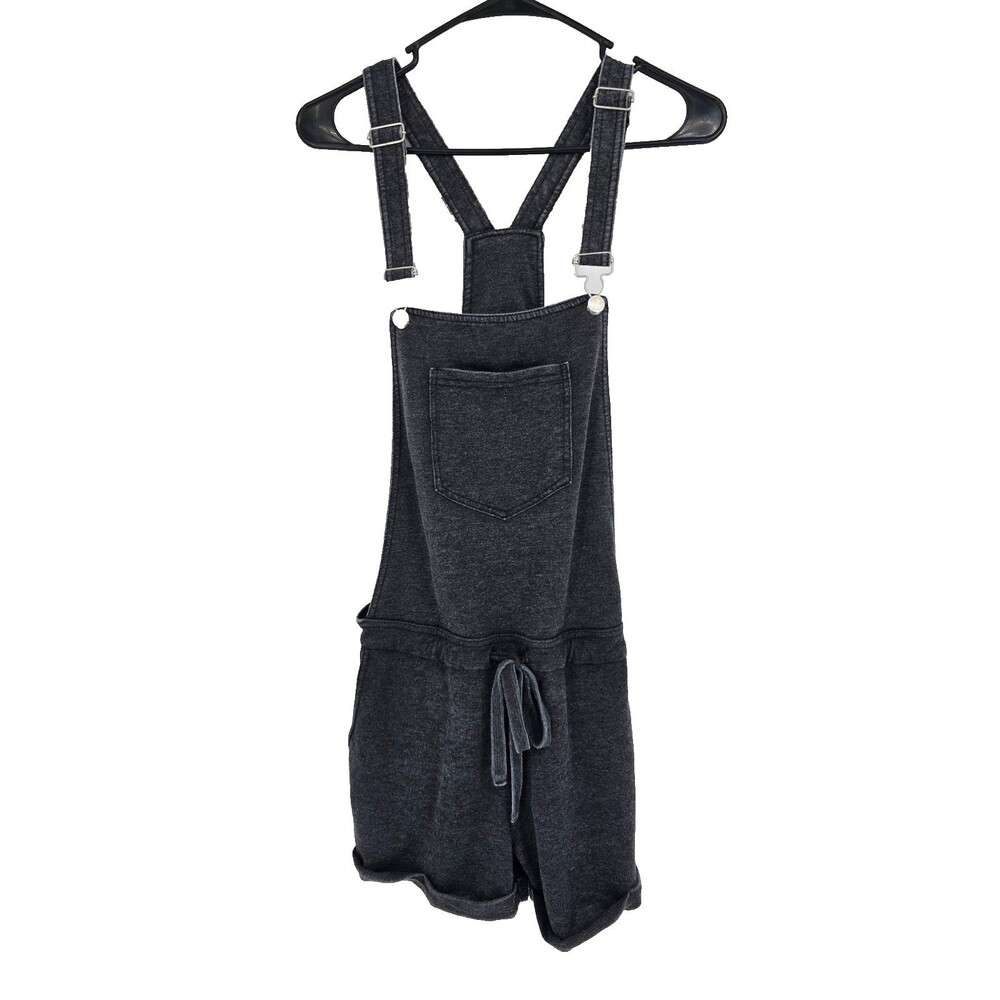 Z Supply Charcoal Gray Terry Romper Overalls - Picture 2 of 5